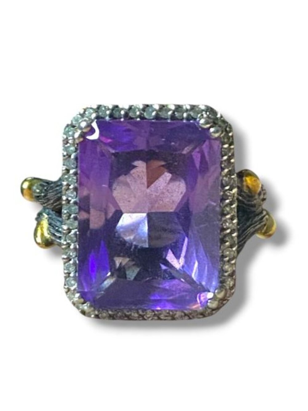 Dweck Diamonds by Stephen Dweck ALTERED Amethyst w/Black Rhodium &Gold accents 7